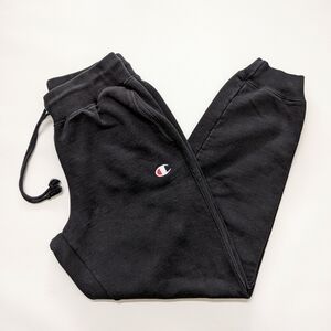 Champion reverse weave black sweatpants joggers, women's medium